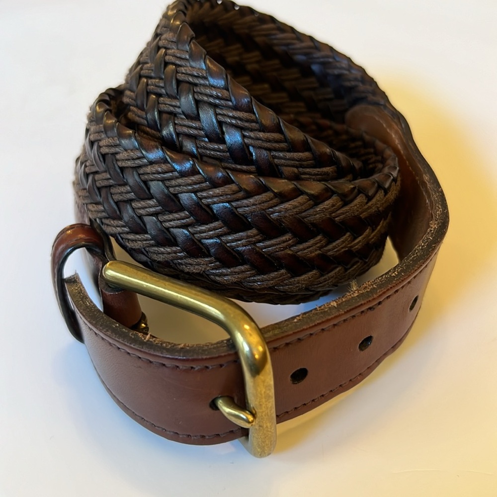 Brooks Brothers braided leather belt sz 40